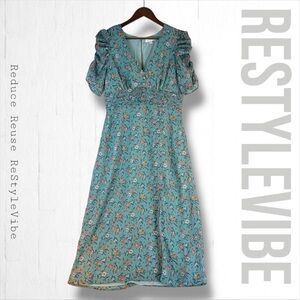 BY THE RIVER Women’s Size M Dress Maxi Floral Front Slit Lined